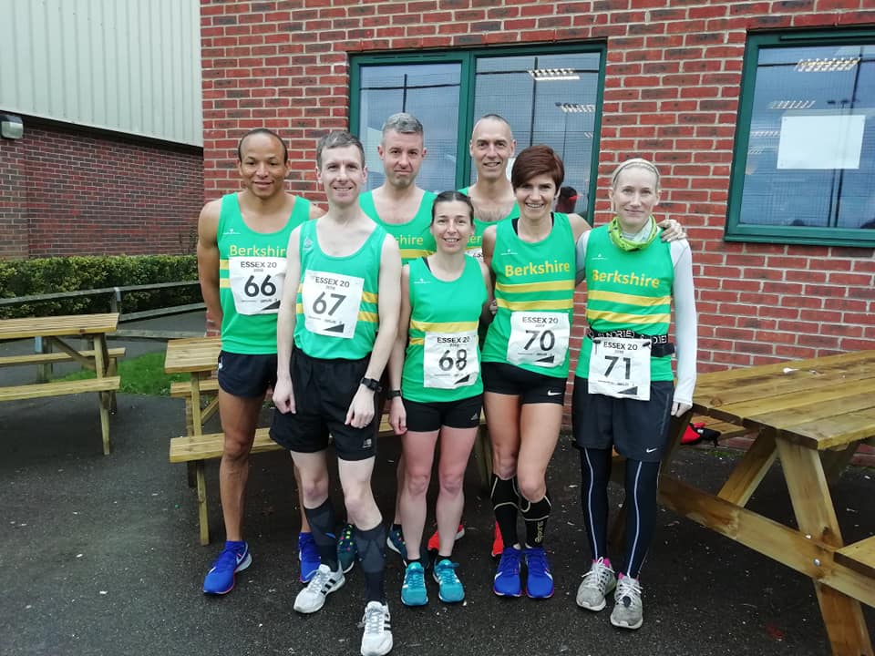 Berkshire Team at the Southern Intercounties Invitational Essex 20 mile road race
